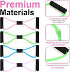 Figure 8 Shaped Resistance Bands -4-Pack Workout Bands with Handles Figure, 8 Exercise Bands for arm Shoulder Stretching, Leg Stretching, Yoga, Pilates, Home Gym Workout Equipment for Women Men