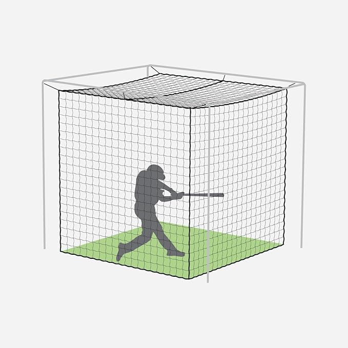 Fortress Baseball Batting Cage Nets | Heavy-Duty HDPP Fully Enclosed Baseball & Softball Cage Netting [14 Sizes & 3 Grade Options] – NET ONLY