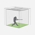 Fortress Baseball Batting Cage Nets | Heavy-Duty HDPP Fully Enclosed Baseball & Softball Cage Netting [14 Sizes & 3 Grade Options] – NET ONLY