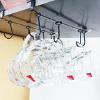 Adjustable Mug Hooks - Secure & Sturdy-Designed for Ease of Use & Durability-Ideal for Kitchens & Pantry Storage-Black Finish for a Sleek & Modern Look