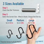 6-Pack Metal S Hooks for Hanging – Heavy-Duty S-Shaped Hook with Safety Buckle – Fits Bars up to 1.2 in – Anti-Drop S-Hooks for Closet, Wardrobes & Storage – Golden (Large)