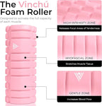 The Vinchu Foam Roller - Deep Tissue Massage Muscle Roller and Stretching Equipment for Sustainable Strength and Myofascial Trigger Point Release (Pink, L)