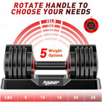25/55lbs Adjustable Dumbbells Set, Dumbbells with Anti-Slip Metal Handle for Exercise & Fitness Fast Adjust Weight for Full Body Workout Fitness