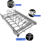 Slide Out Pan and Pot Lid Organizer For Under Cabinet, Wire Dividers Kitchen Pull Out Pot Lid Rack Organization And Storage, Full-Extension Rail, 12" W X 20" D