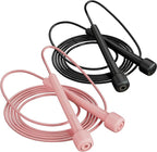 2 Pack Jump Rope for Fitness, Speed Rope Skipping Rope for Men, Kids and Women, Jumping Rope for Workout, Tangle-Free PVC Long Jump Rope Set, Adjustable Exercise Jumping Rope Boxing for Adult