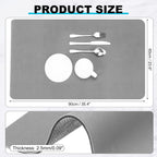 uxcell Silicone Mats for Kitchen Counter, 35.4" x 23.6" Non-Slip Countertop Protector Mat Heat Resistant Coffee Mat Waterproof Table Placemat, Gray