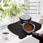 6 Inch Large Capacity Design Espresso Knock Box Tamping Mat Espresso Machine Accessories Set of 2 with Removable Knock Bar and Anti-Slip Base for Home Office Barista Tools for Bar Shop