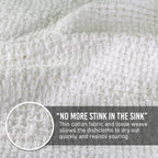 Old Fashion 100% Cotton Dishcloths - Set of 4 Mixed Colors - 4 White -11" x 11"