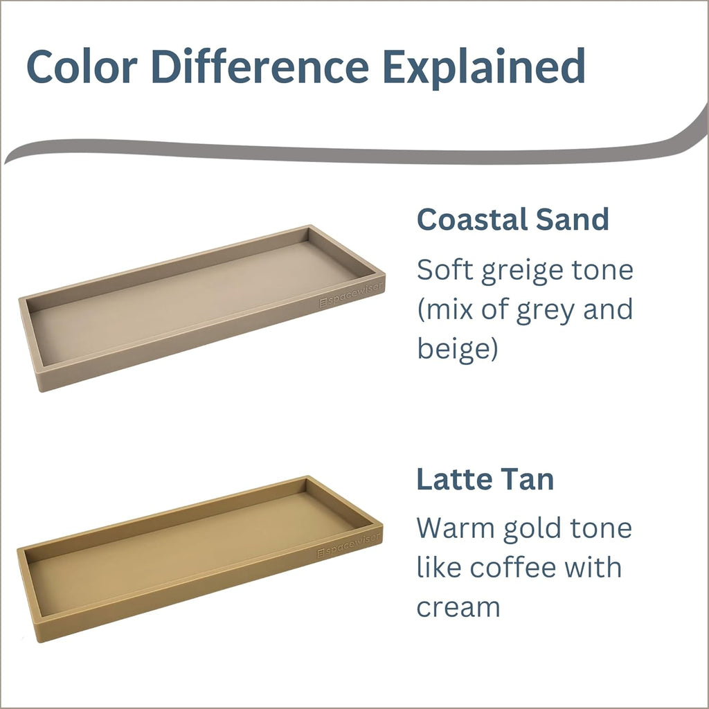 Countertop and Vanity Tray - 11.7" Silicone Bathroom Tray, Flexible Dish Soap Holder for Kitchen, Bathroom Counter Organizer, Shower Toilet Tank Trays Décor Accessories, Sink Makeup Mat Oil