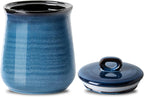 Hasense Ceramic Coffee Container with Airtight Lid, Candy Canister for Countertop, 80 FL OZ Large Food Storage Jar for Sugar,Tea,Flour,Spice,Salt,Cookies,Candy,Treat,Snack,Treats (Blue)