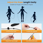 Jump Rope,Tangle-Free Rapid Speed Jump Rope with Ball Bearings for Men,Women and Kids,Adjustable Steel Skipping Rope with Ergonomic Foam Handles,A Ideal Equipment and Accessories for Workout,Fitness,Exercise,Home Gym,Slim Body