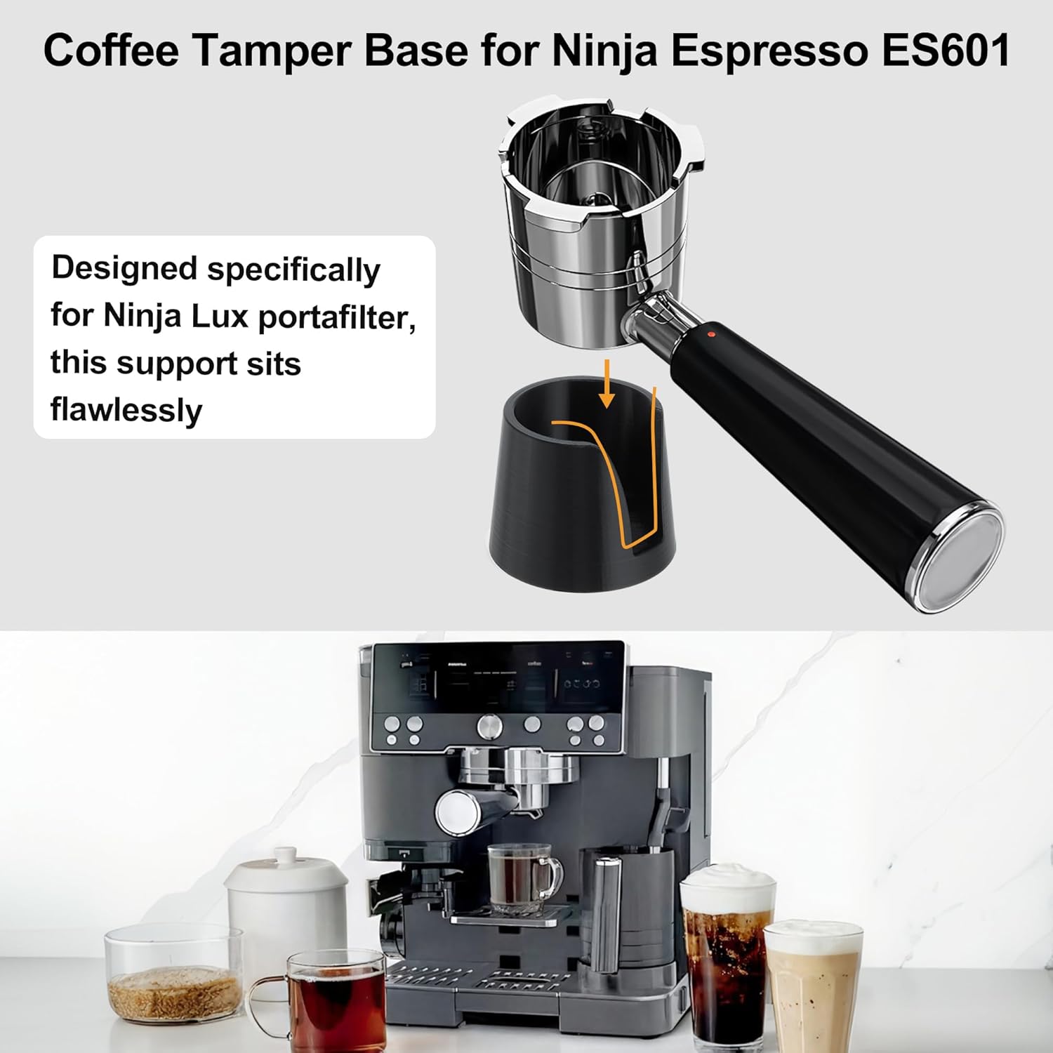 VOCOSTE Coffee Tamper Base for Ninja Espresso ES601/ES701, Improves Tamping Stability and Extraction, Non-Slip Base, Prevents Portafilters from Damaging the Counter, Home Barista Use