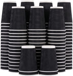 Lamosi 12 oz Disposable Coffee Cups - 120 Pack, Insulated Corrugated Paper Cups 12 oz, Kraft Ripple Wall Cups for Hot Beverage or Cold Drinks Office/Home/Party/Travel/Cafe (Black)