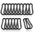 Small Carabiner Clip,15Pcs 2Inch Black Carabiners Clips M5 Alloy Steel Spring Snap Hook,Locking Carribenares for Climbing Hiking Camping Fishing