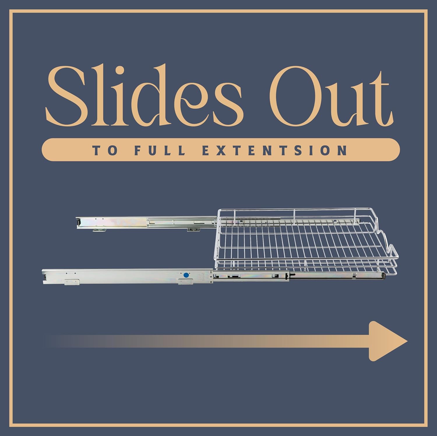 HOLDN’ STORAGE Pull Out Cabinet Organizer, Heavy Duty Caddy w/Lifetime Limited Warranty -17”W x 21”D - Requires At Least 18-1/4” Cabinet Opening, Steel Metal Cabinet Drawers Slide Out, Chrome