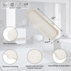 Silicone Bathroom Soap Dishes with Drain Spout-Bathroom and Kitchen Sink Organizer,Sponge Holder,Dish Soap Tray,Perfect for Dispenser,Scrubber,Bottle,Cup on Sink or Counter-Tapioca 12"×4"