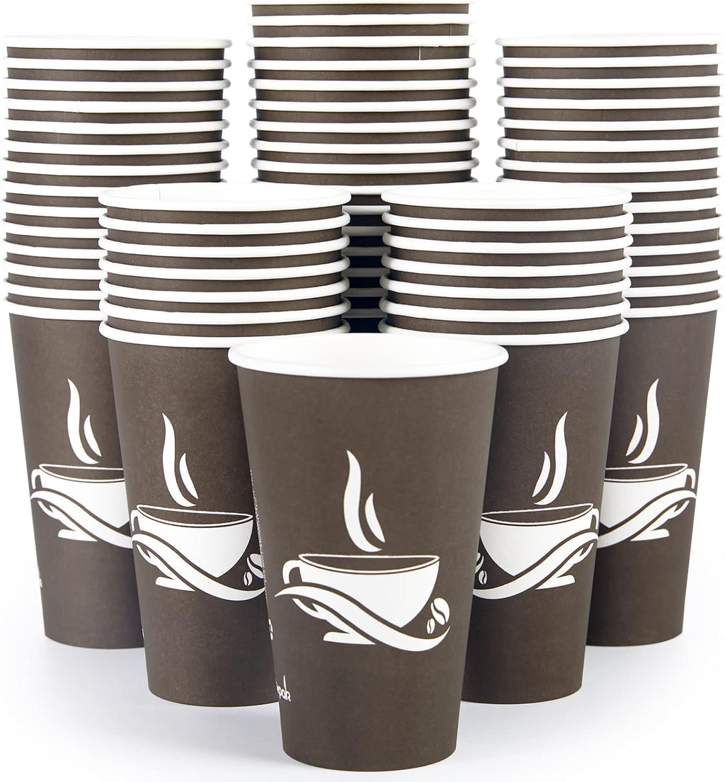 LITOPAK 210 Pack 16 oz Paper Cups, Brown Disposable Hot Coffee Cups for Party, Picnic, Travel, and Events