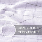 Homaxy 100% Cotton Terry Kitchen Towels(White, 13 x 28 inches), Checkered Designed, Soft and Super Absorbent Dish Towels, 12 Pack