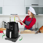 Appliance Slider 360° Rolling Tray for Coffee Maker Bamboo Coffee Pot Slider Tray Countertop Rotation Sliding Tray with Wheels, Small Appliances Mat Easily from Under the Cabinet Black(13.9"×9.4")