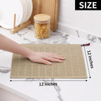 Homaxy 100% Cotton Terry Kitchen Dish Cloths, Ultra Soft and Absorbent Dish Towels for Kitchen, Perfect for Drying and Washing Dishes, 8 Pack, 12 x 12 Inches, Tan