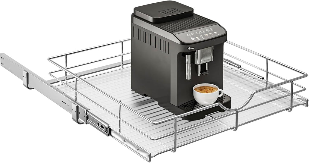 WelFurGeer Soft Close Slide Out Cabinet Shelf, 23" W x 22" D Pull Out Drawers for Kitchen Cabinets, Kitchen Shelf Organizer, Cupboard Organizers and Storage, Under Cabinet Pull Out Shelves