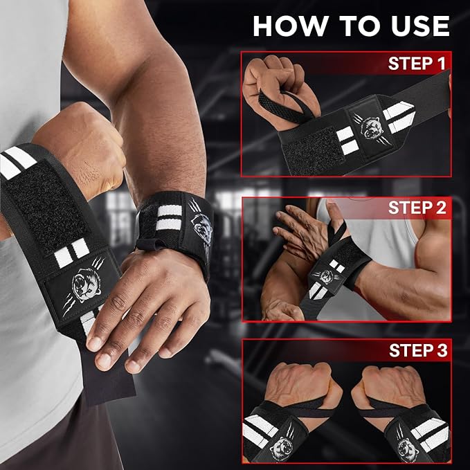 TECEUM Weightlifting 18" & 12" Wrist Wraps with Thumb Loop – Heavy Duty Wrist Workout Braces for Men and Women – Ideal for Powerlifting, Strength Training, Bodybuilding