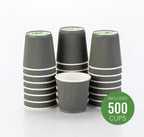 Restaurantware 4 Ounce Ripple Wall Disposable Coffee Cups, 500 Insulated Gray Paper Tumblers with Rolled Rim Design, Lids Sold Separately for Hot Drinks like Tea, Hot Chocolate and More