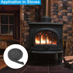 PATIKIL Wood Stove Gasket, 2Pcs 13/16" x 1/8" x 73" Flat Graphite Fiberglass High-Temperature Resistance Seal Rope for Stoves Fireplace Door, Black