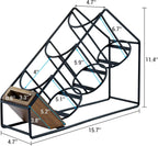 MyGift Industrial Matte Black Metal Wire & Acacia Wood Countertop Disposable Coffee Cup Organizer – Holder Rack for Cups, Lids, Straws, and Stirrers