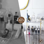 Bathroom Counter Organizer, Large Makeup Organizer Countertop, Shelf Storage, Vanity Tray, Easily Assemble for Bathroom Organizers and Storage, Undersink, Cabinet, 2 Tiers Clear