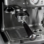 CrossCreek 54mm Espresso Bottomless Portafilter with 3 Ear | Fits 54mm Breville/Sage Barista Espresso Machine | Stainless Steel Basket and Solid Wood Handle | Espresso Accessories