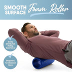MICRODRY Deluxe Fitness Foam Back Roller for Muscle Relief, Roller for Yoga, Stretching, Deep Tissue Firm Massage & Trigger Point Release, Exercise Workout at Home or Gym, 13x5.3, Blue
