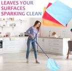 Newwiee 3 Pcs Extra Large Microfiber Cleaning Cloth 30" x 20" Washable Reusable Microfiber Towel Streak Free Lint Free Cloth for Cleaning Home Glass Office Window Bathrooms (Pink,Yellow,Light Blue)