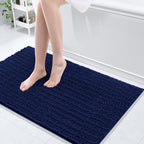 Arotive Luxury Chenille Bathroom Rug Mat, Extra Soft Thick Absorbent Shaggy Bath Rugs, Non-Slip Machine Wash Dry, Plush Bath Mats for Bathroom, Shower and Tub, 40x24, Navy