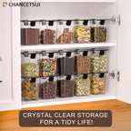 CHANCETSUI Small Airtight Food Storage Containers with Lids: Kitchen Pantry Organization for Dry Baking Ingredients BPA Free Clear Plastic 4-Piece Canister Set, 1.1 qt /1 L