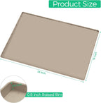 TRZZ Silicone Waterproof Under Sink Mat 34" x 19", Drip Tray and Cabinet Liner for Kitchen and Bathroom, Prevents Water Damage and Organizes Cabinets (Khaki)