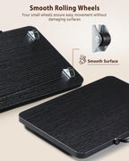 Appliance Slider, Sliding Tray for Coffee Maker, Coffee Pot Slider for Countertop, Kitchen Appliance Rolling Tray with Rubber Wheels,Medium - Wide, Black (13” x 9.5”)