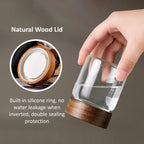 18 oz/550 ml Clear Glass Storage Canister with Airtight Wooden Lid, 4 Pack Small Overnight Oats Containers, Cute Decorative Salad Jar for Snacks Yogurt Spice Sugar Cereal Fruit Coffee Tea