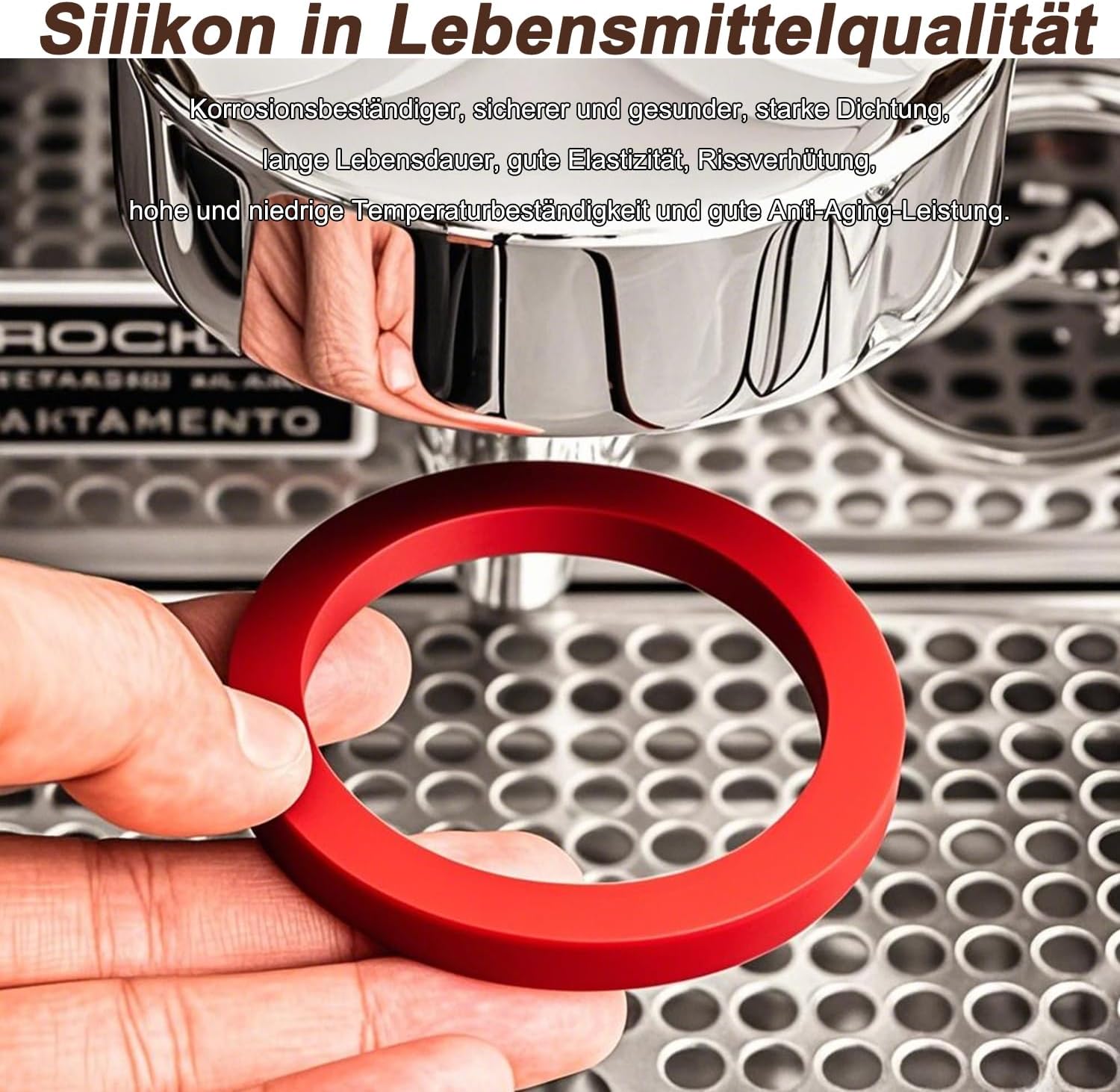 Silicone Gasket made for E61 Espresso Machines, Red O Ring Gasket Replacement 8mm, Compatible with Gaggia Classic Pro, Rocket Espresso, ECM, Quickmill, Vibiemme, Lelit 58mm, Wega, San Remo