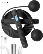 nonogo Cordless Jump Rope with Counter for Fitness - Adjustable Smart Skipping Rope For Men Women Kids Outdoor Speed Boxing Crossfit Workout Exercise Cardio
