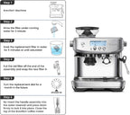2-Pack Charcoal Breville Filters for Espresso Machines, Breville Espresso Machine Water Filter Replacements