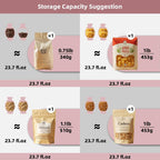 Cute Storage Jars with Airtight Lid, Funny Candy Shape Ceramic Food Container, Cookie Canister for Coffee Bean, Sugar, Tea, Spices, Cereal, Nuts, Dog Treat-700 ml / 23.7 oz(Pink Flowers)