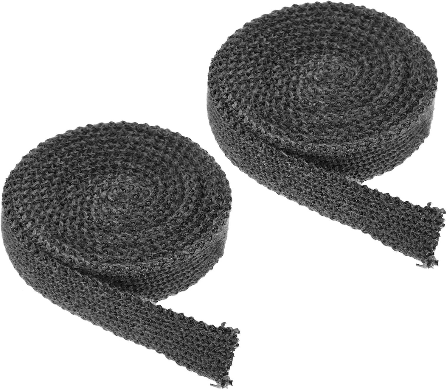 PATIKIL Wood Stove Gasket, 2Pcs 1" x 1/8" x 73" Flat Graphite Fiberglass High-Temperature Resistance Seal Rope for Stoves Fireplace Door, Black