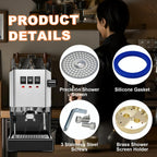 GA200IM Brass Tune Up Kit Compatible with Gaggia IMS Precision Screen, Stainless Shower Holder, Silicone Gasket fits Gaggia Coffee, Classic Coffee, Classic V1, Classic Pro V3, Carezza