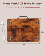 Appliance Slider, Sliding Tray for Coffee Maker, Coffee Pot Slider for Countertop, Kitchen Appliance Rolling Tray with Rubber Wheels (Rustic Brown, Medium - Wide (13” x 9.5”))