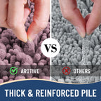 Arotive Luxury Chenille Bathroom Rug Mat, Extra Soft Thick Absorbent Shaggy Bath Rugs, Non-Slip Machine Wash Dry, Plush Bath Mats for Bathroom, Shower and Tub, 34x21, Deep Plum