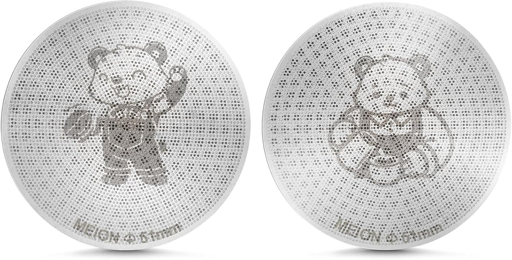 MEION 51mm Espresso Puck Screen-2 Pack 0.8mm Thickness Espresso Filter Screen, Reusable Metal Coffee Filter for Bottomless Portafilter Basket 51mm, Stainless Steel Coffee Puck Screen