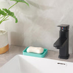 Silicone Kitchen Sink Organizer Tray for Multiple Usage,Easy Clean Sponges Holder for Kitchen Bathroom Counter or Sink,Dish Soap Dispenser,Scrubber,Bottle,Cup Mint 4.9”x 3.2”