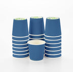 Restaurantware 4 Ounce Ripple Wall Disposable Coffee Cups, 500 Insulated Blue Paper Tumblers with Rolled Rim Design, Lids Sold Separately for Hot Drinks like Tea, Hot Chocolate and More