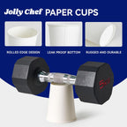 JOLLY CHEF 400 Pack 8 oz Paper Coffee Cups, White Beverages Drinking Cups for Coffee, Water Juice or Tea, Suitable for Party, Picnic, Travel, and Events
